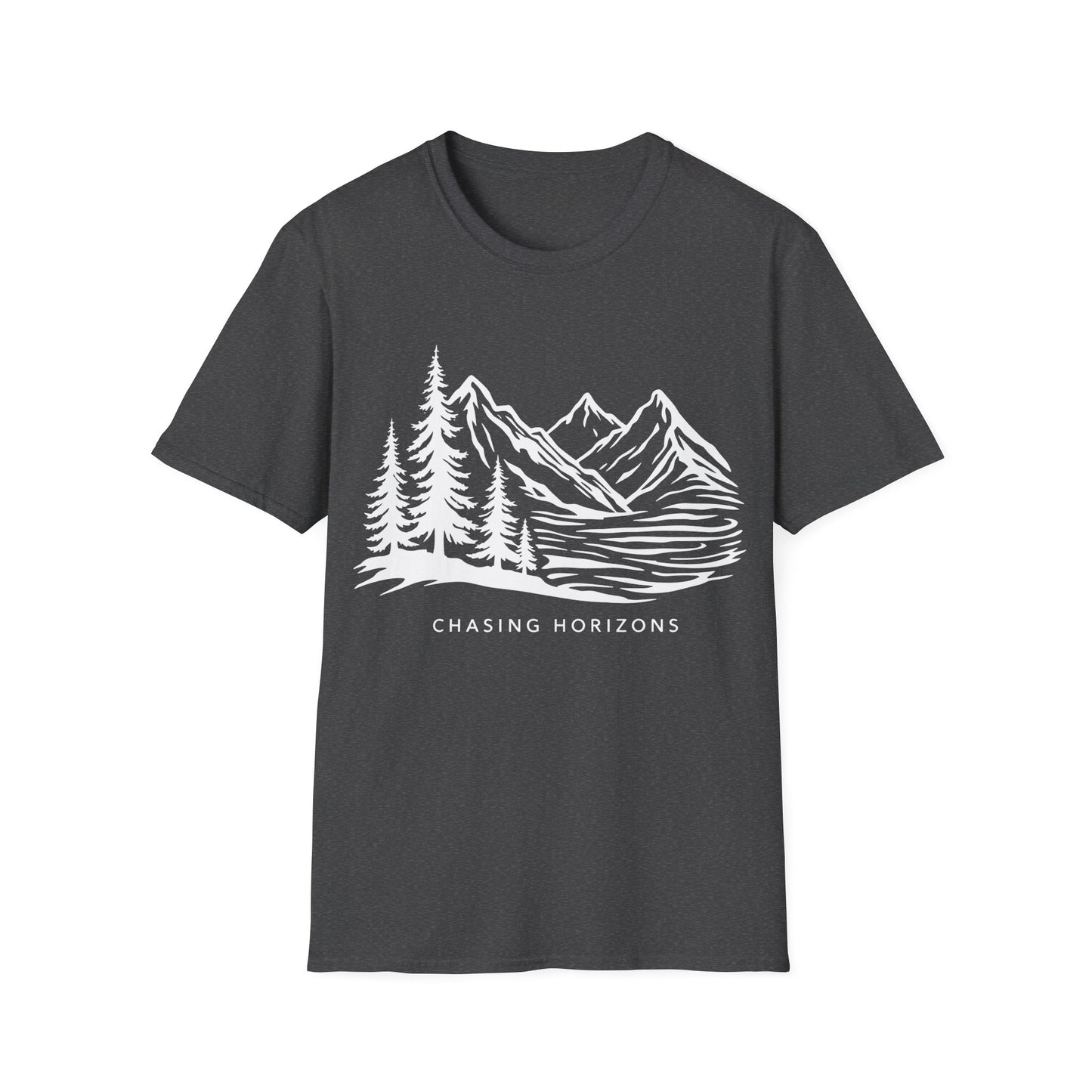 Chasing Horizons, Monochrome T-shirt design