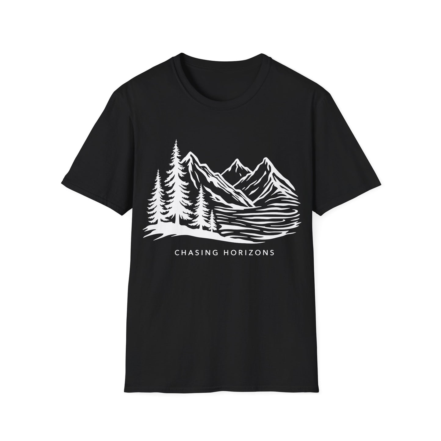 Chasing Horizons, Monochrome T-shirt design