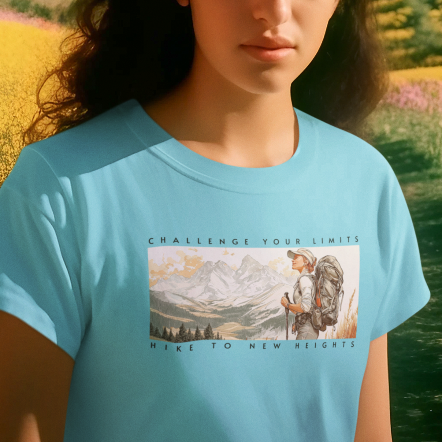 Challenge Your Limits in the Mountains, T-shirt for Outdoor Enthusiasts