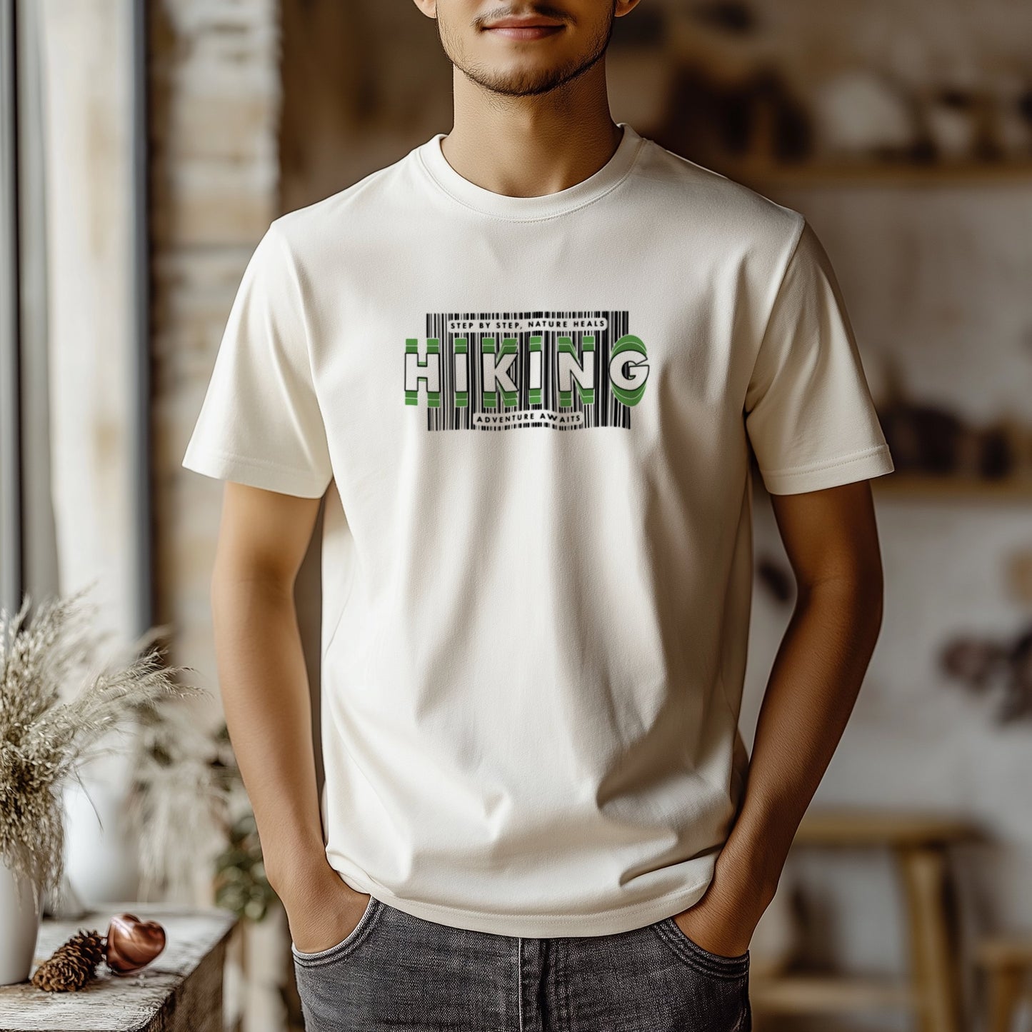 HIKING Word on Bar Code T-shirt - Trailblaze Shirts