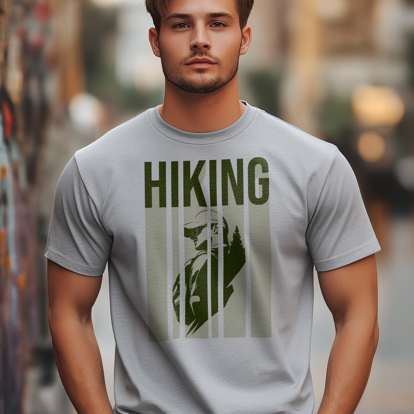 HIKING in modern style design T-shirt - Trailblaze Shirts