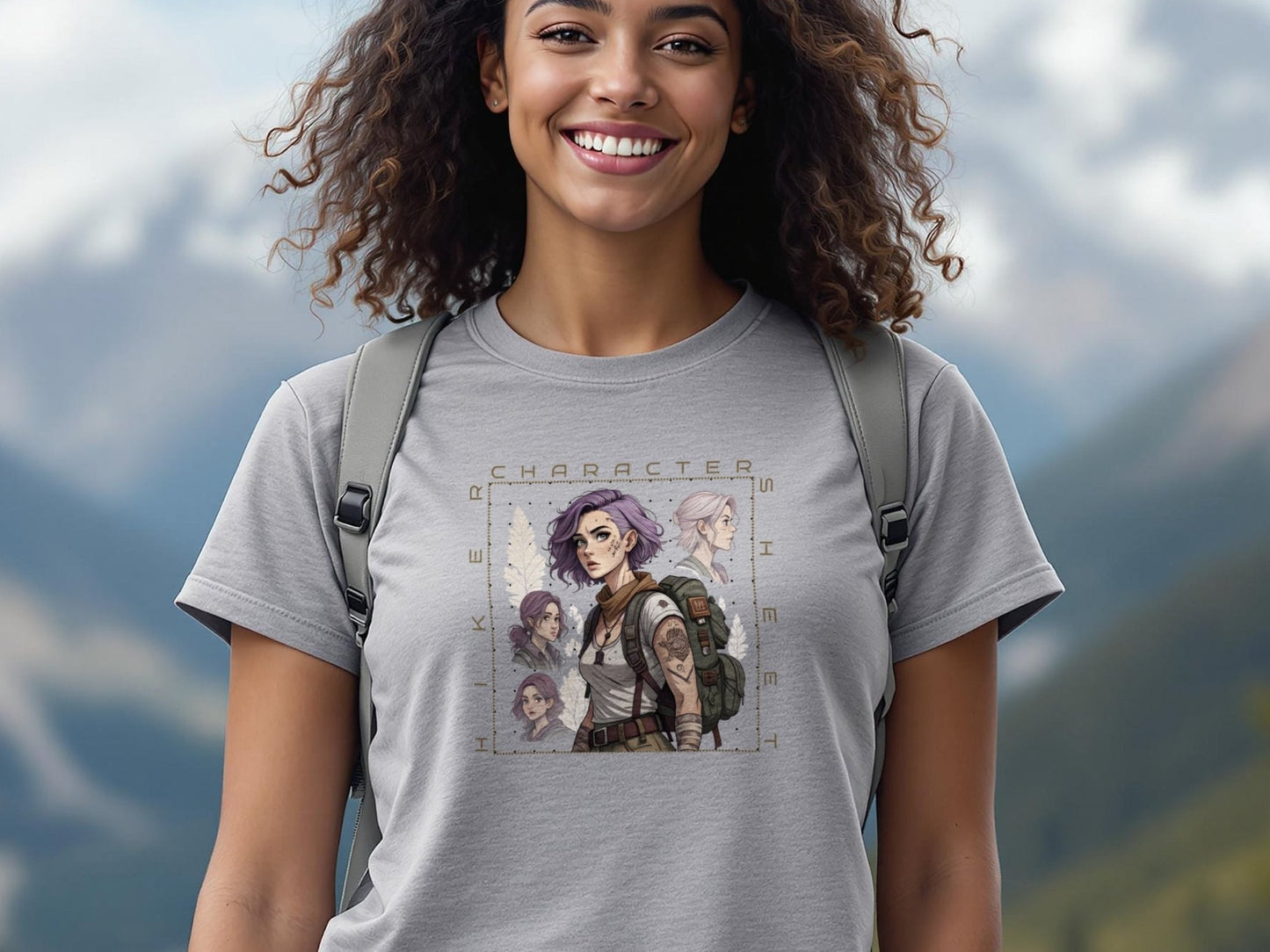 Girl Hiker Character Sheet T-shirt - Trailblaze Shirts