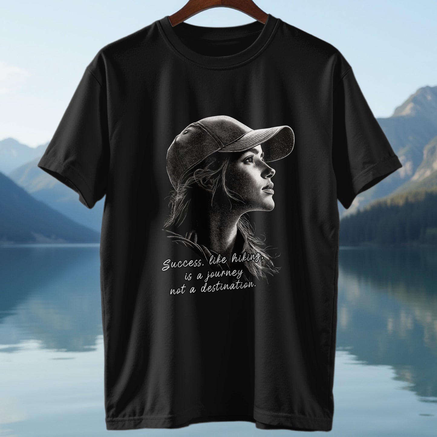 Hiker Portrait Black T-Shirt - Trailblaze Shirts