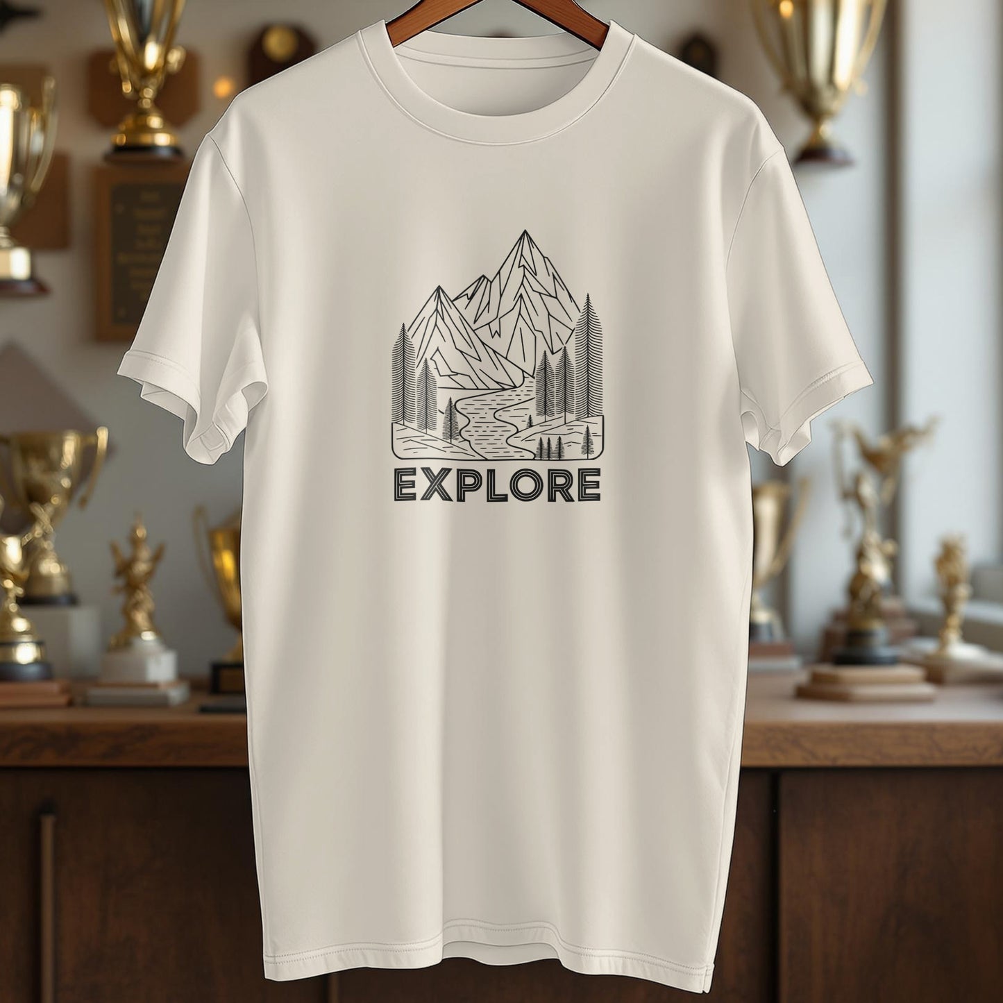 Single Line Minimalistic Explore Design, Hikers T-Shirt