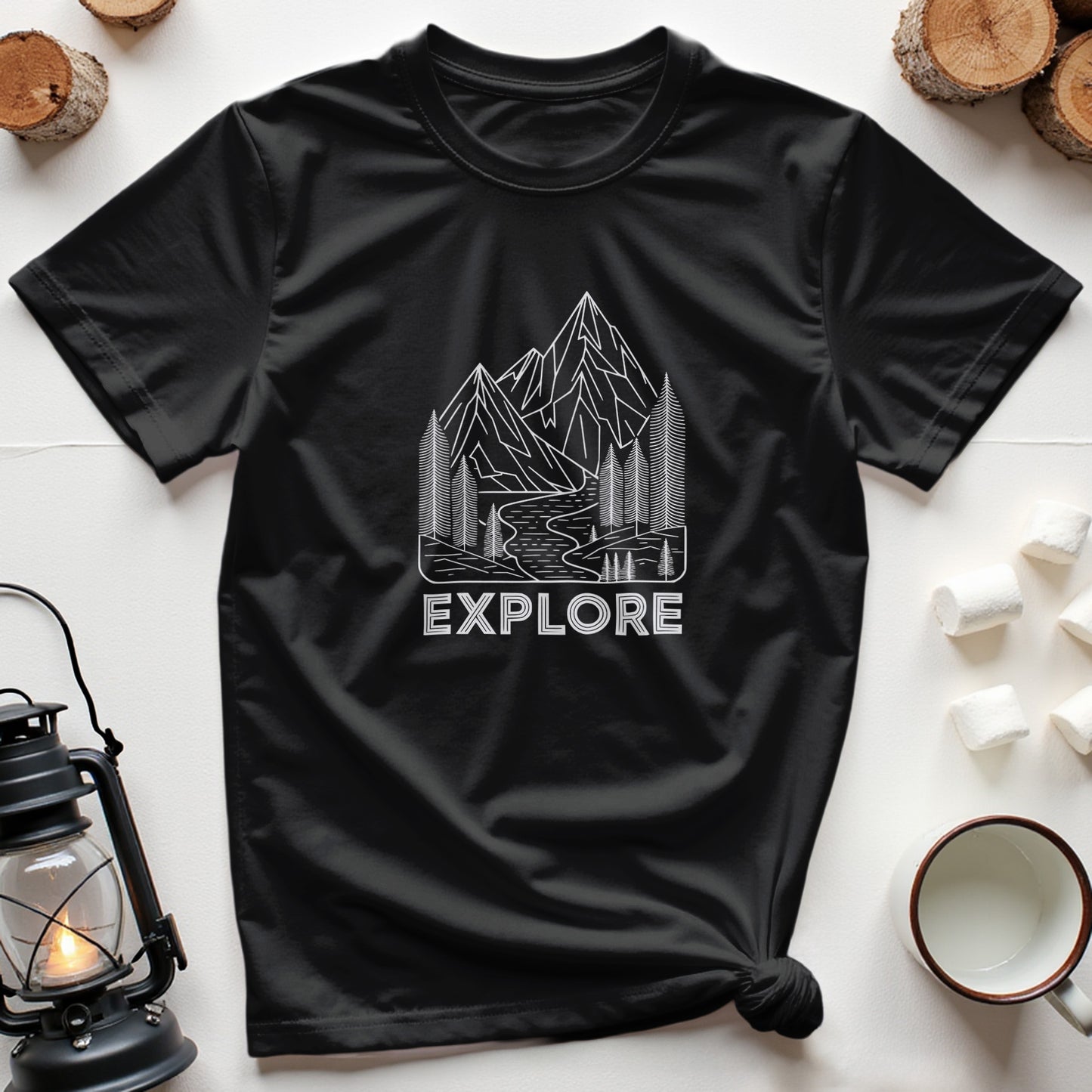 Single Line Minimalistic Explore Design, Hikers T-Shirt