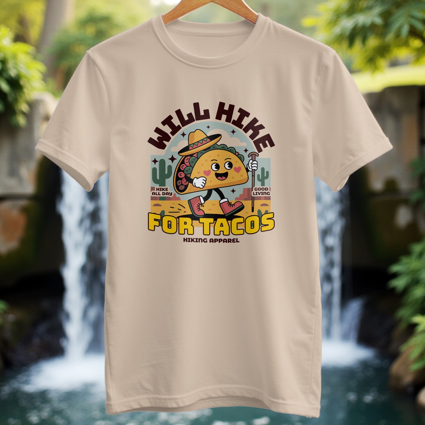 Hiking T-Shirt - Will Hike For Tacos - Trailblaze Shirts