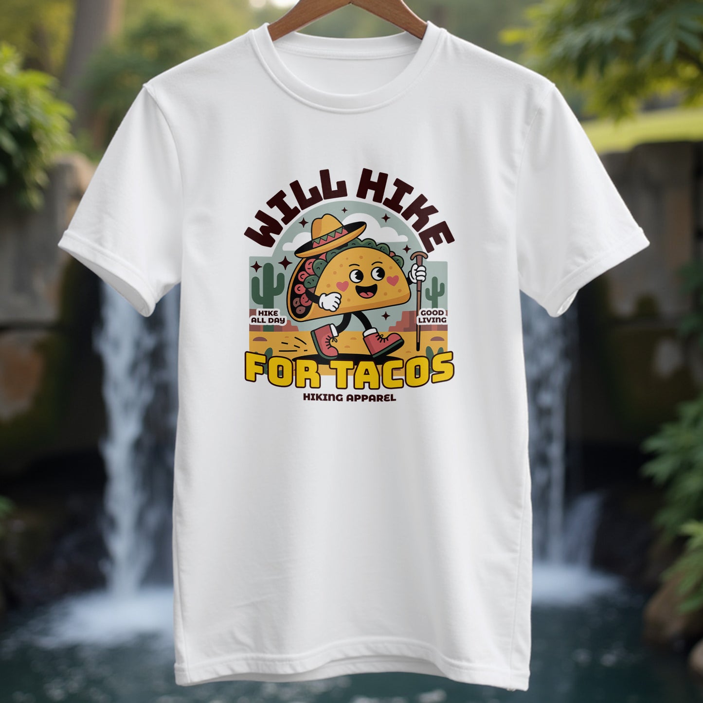 Hiking T-Shirt - Will Hike For Tacos - Trailblaze Shirts