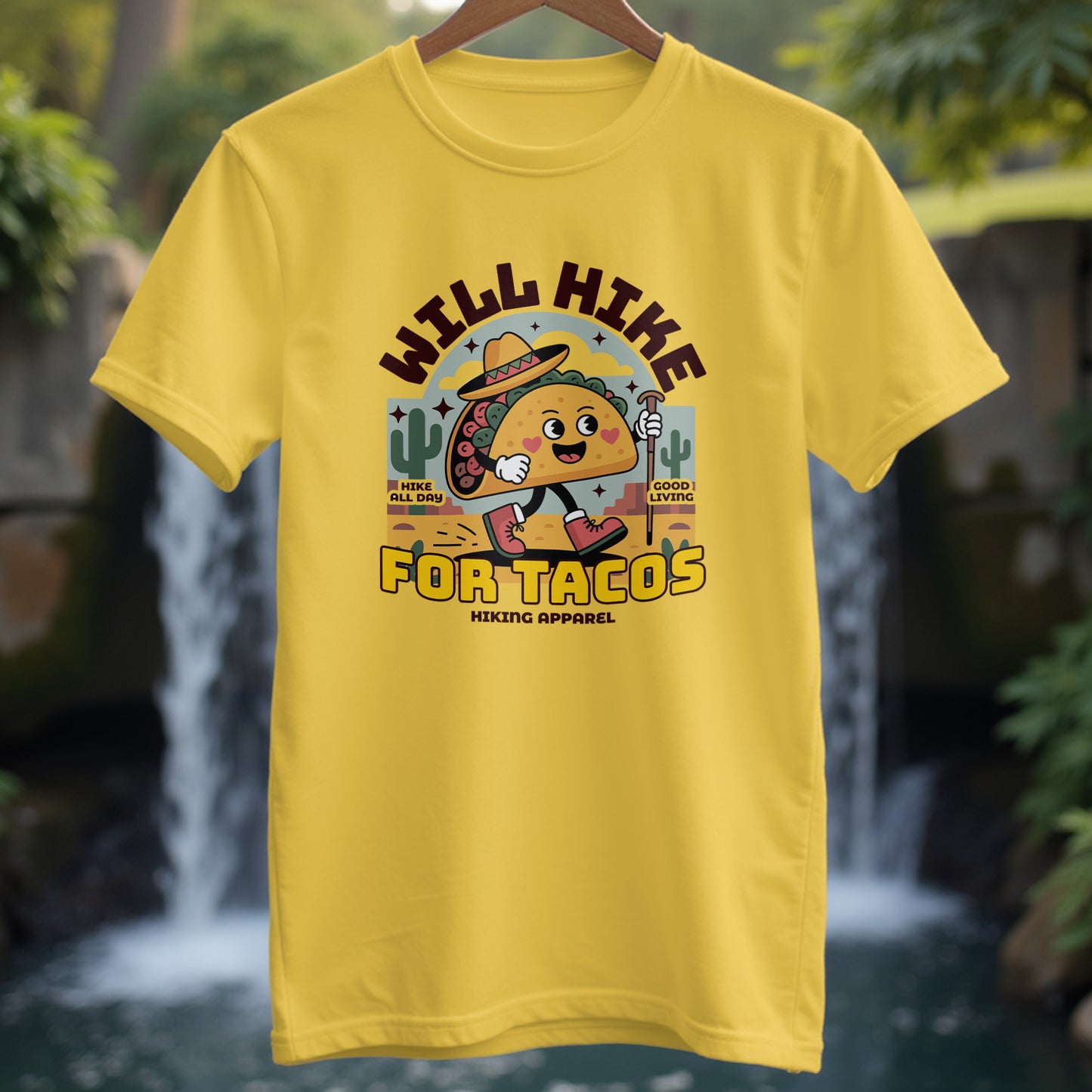 Hiking T-Shirt - Will Hike For Tacos - Trailblaze Shirts