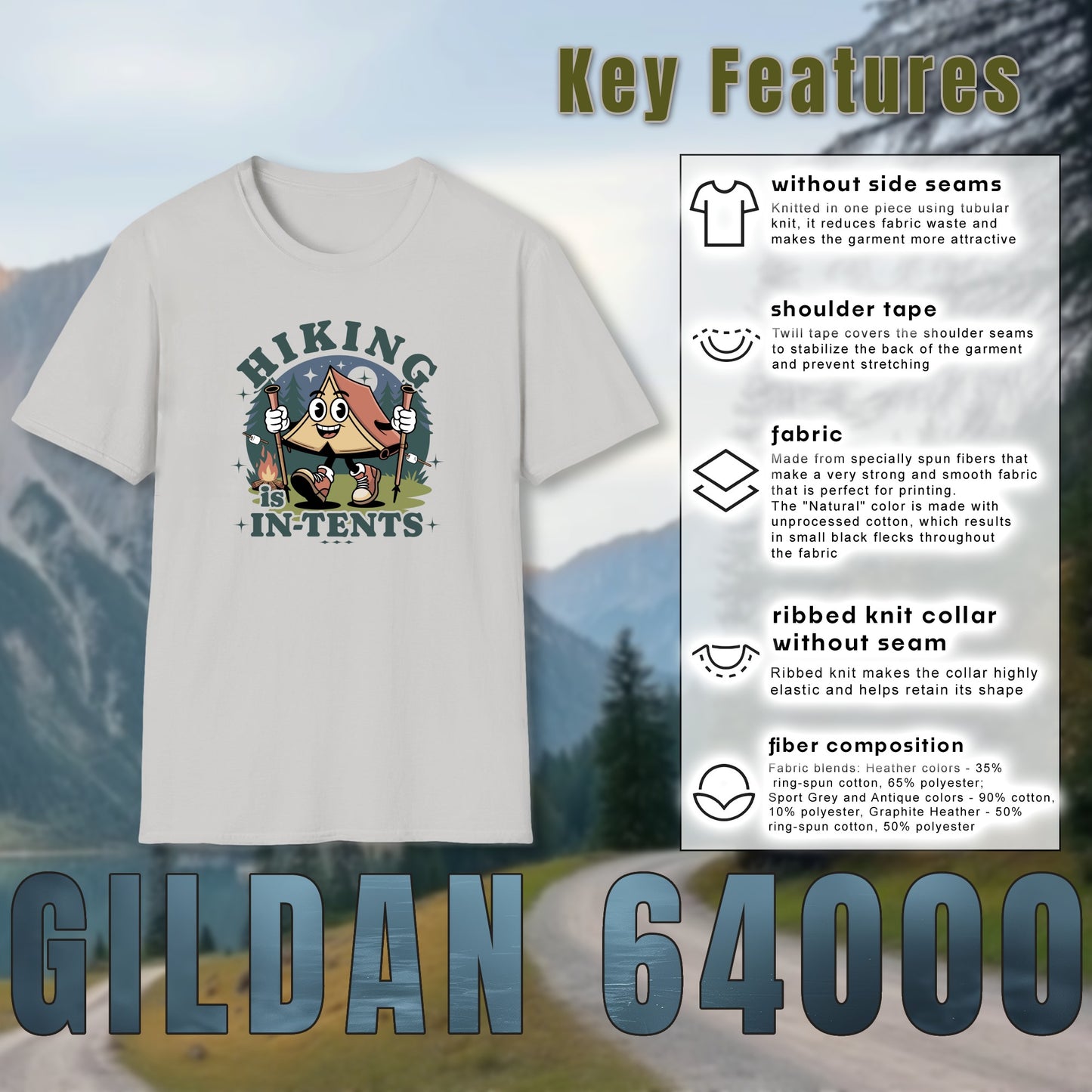 Hiking Is In - Tents T-Shirt - Trailblaze Shirts