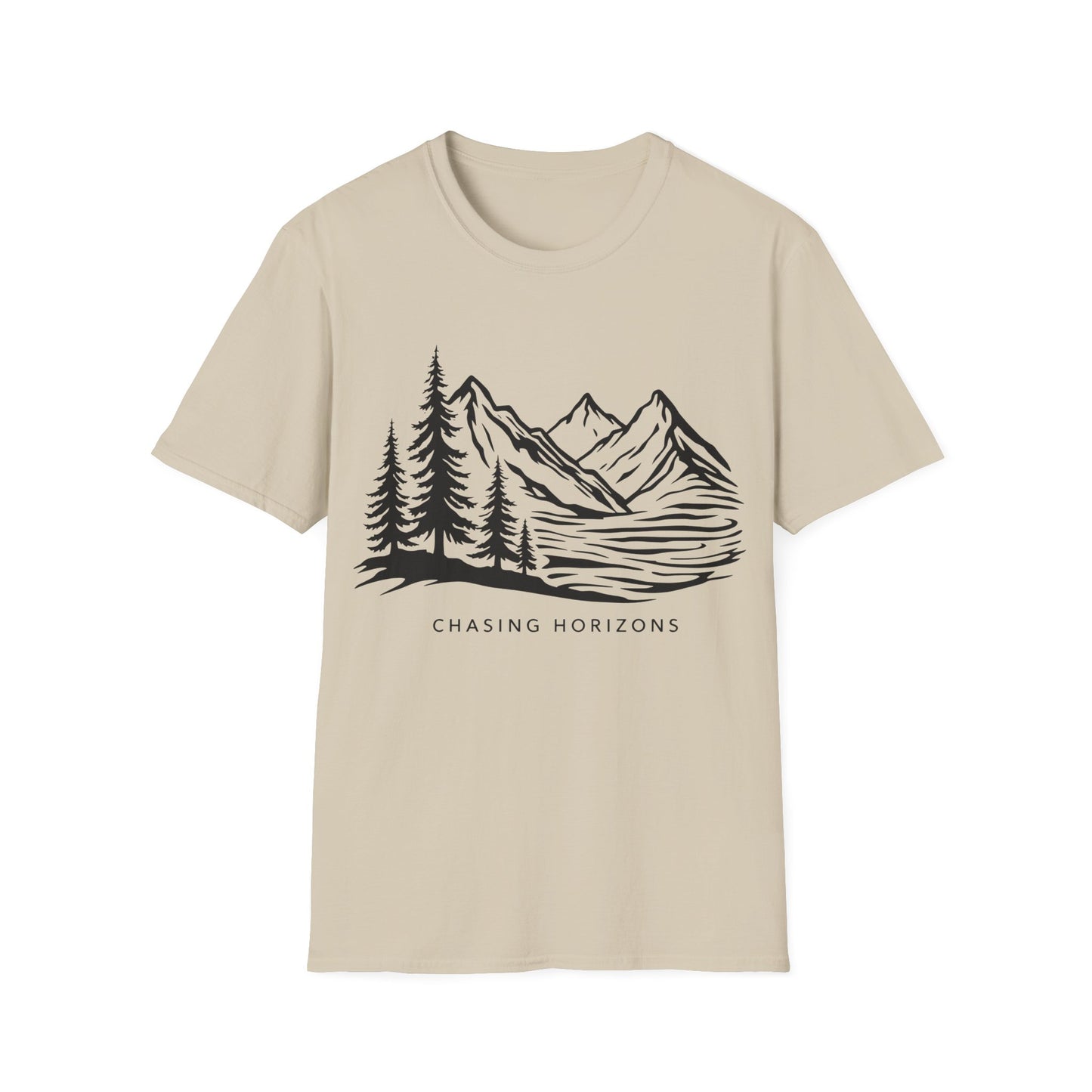 Chasing Horizons, Monochrome T-shirt design