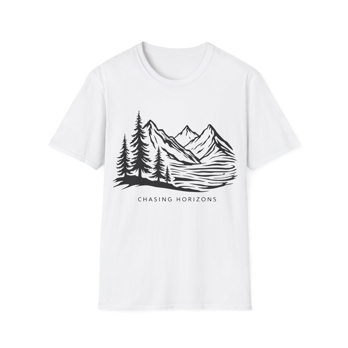 Chasing Horizons, Monochrome T-shirt design