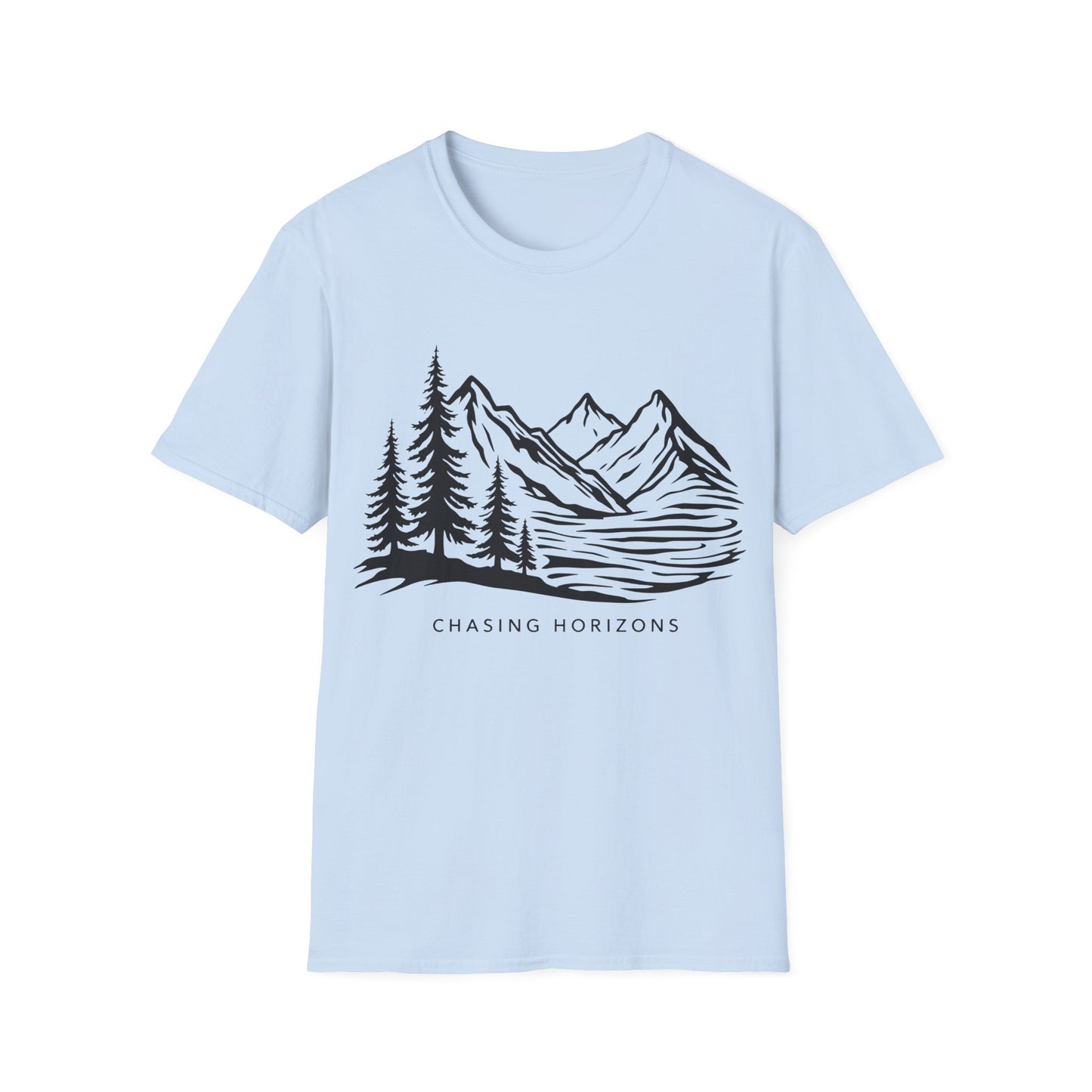 Chasing Horizons, Monochrome T-shirt design