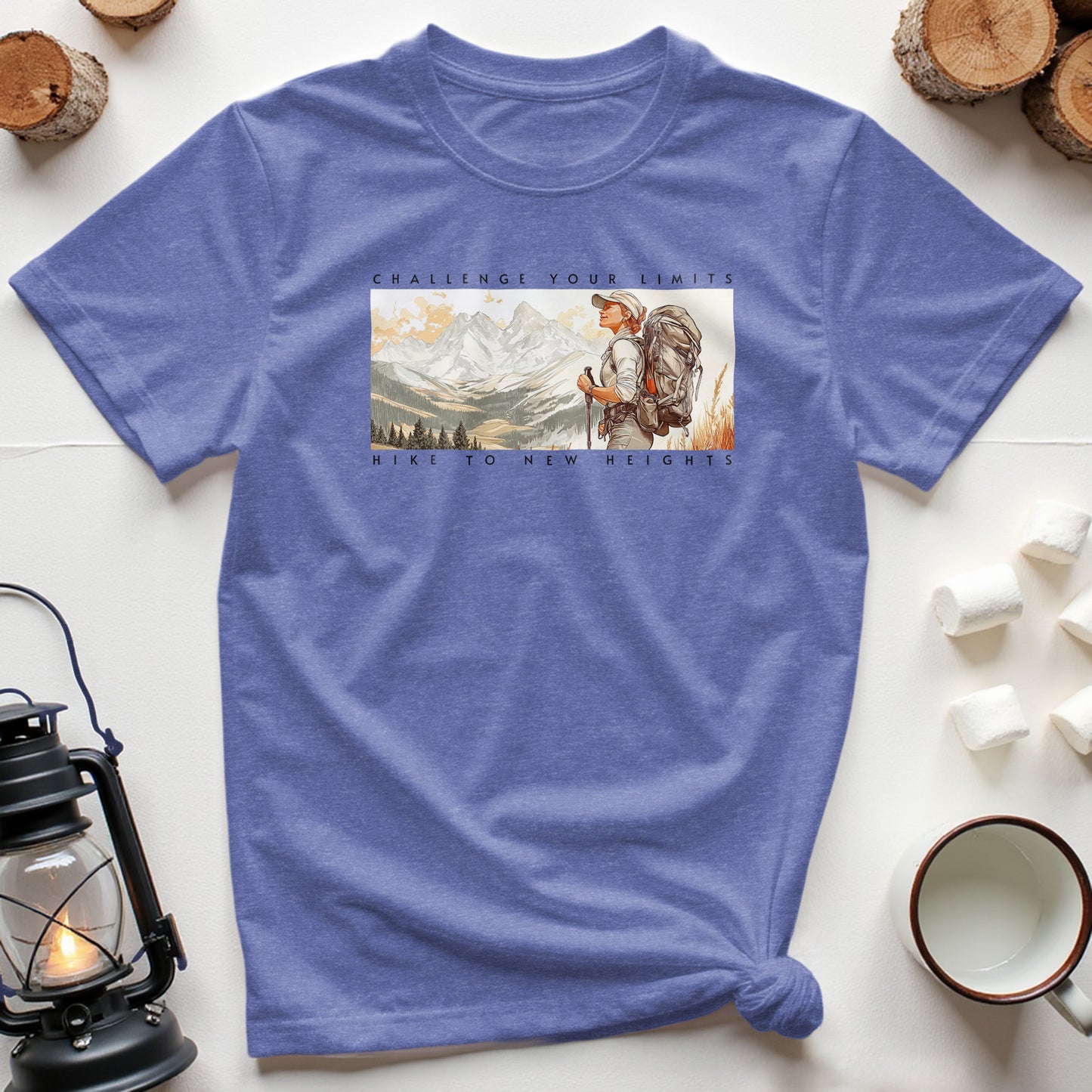 Challenge Your Limits in the Mountains, T-shirt for Outdoor Enthusiasts
