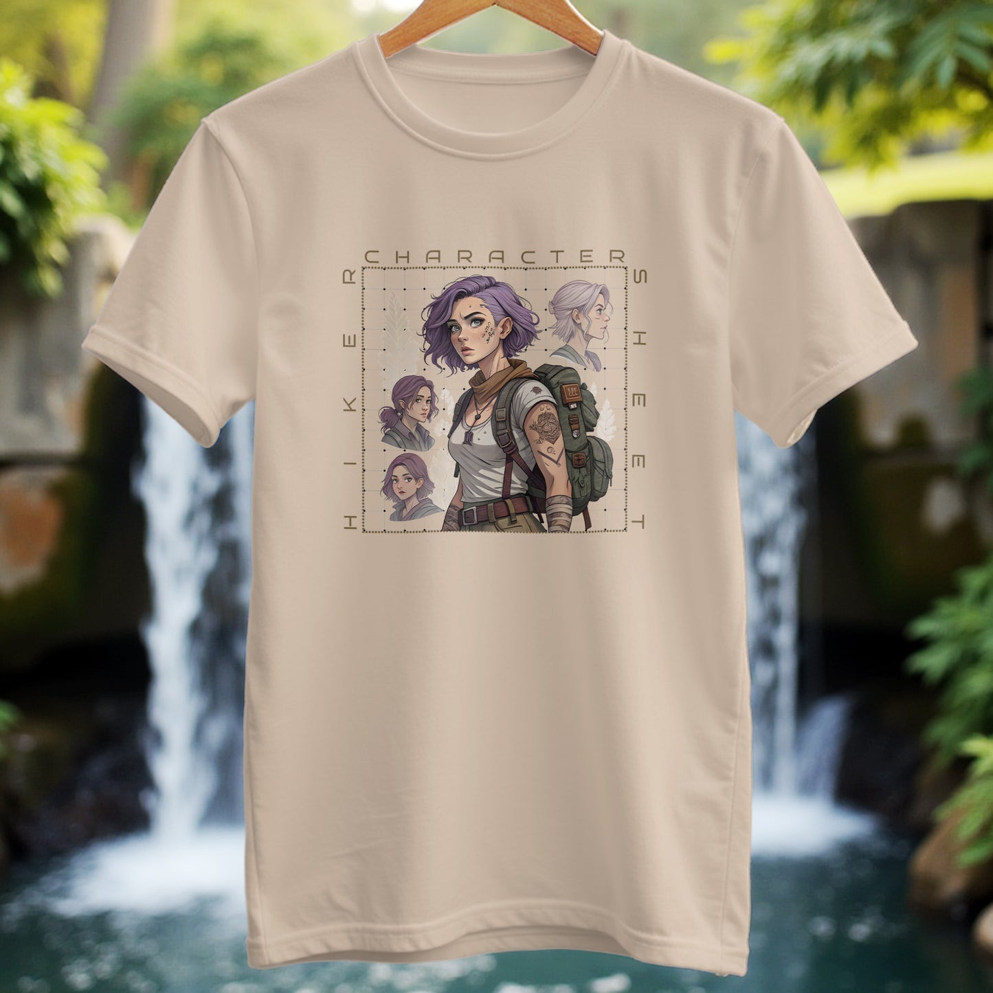 Girl Hiker Character Sheet T-shirt - Trailblaze Shirts
