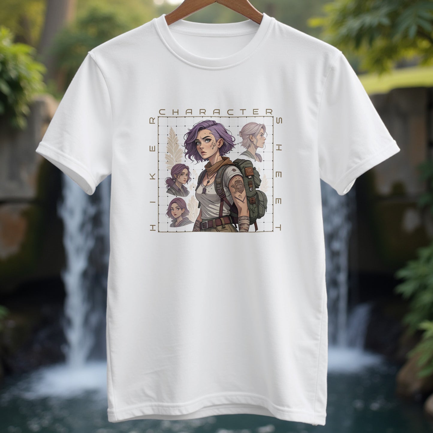 Girl Hiker Character Sheet T-shirt - Trailblaze Shirts