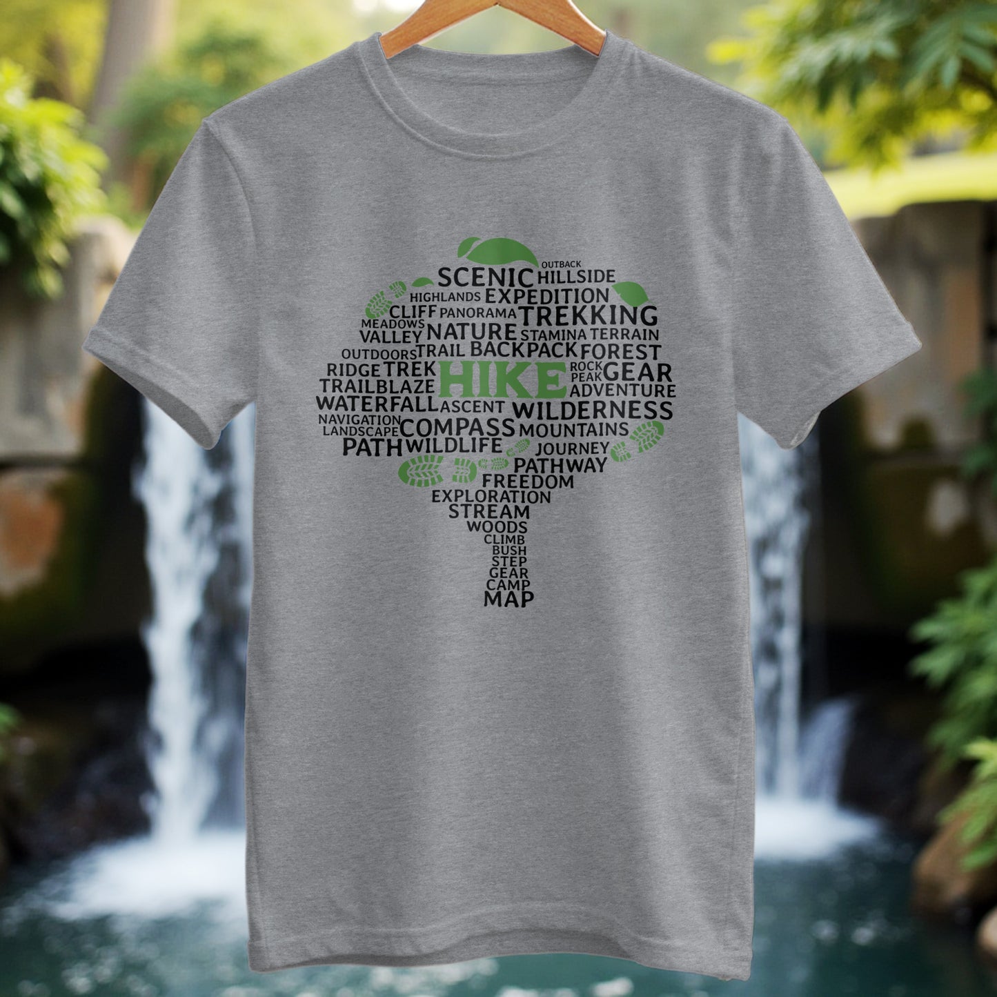 Tree Made of Hiking Words T-shirt - Trailblaze Shirts
