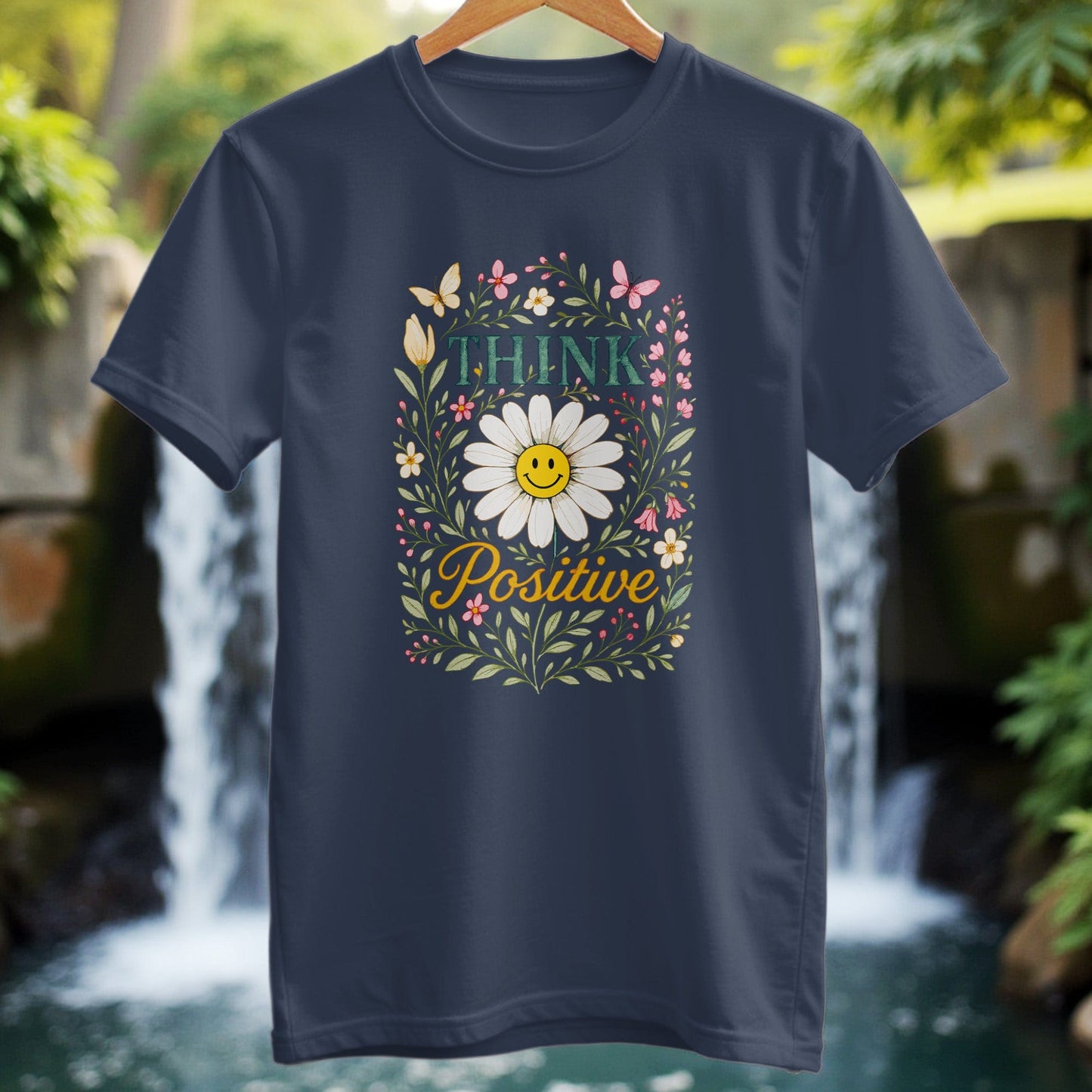 Think Positive Flowers T-Shirt - Trailblaze Shirts