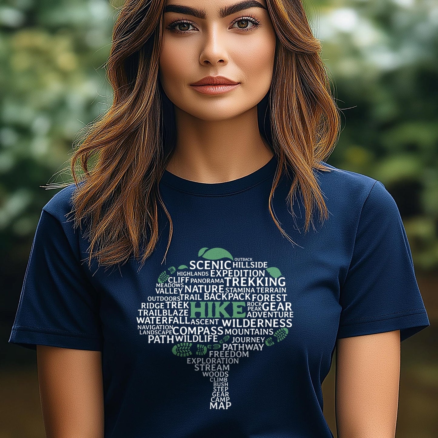 Tree Made of Hiking Words T-shirt - Trailblaze Shirts