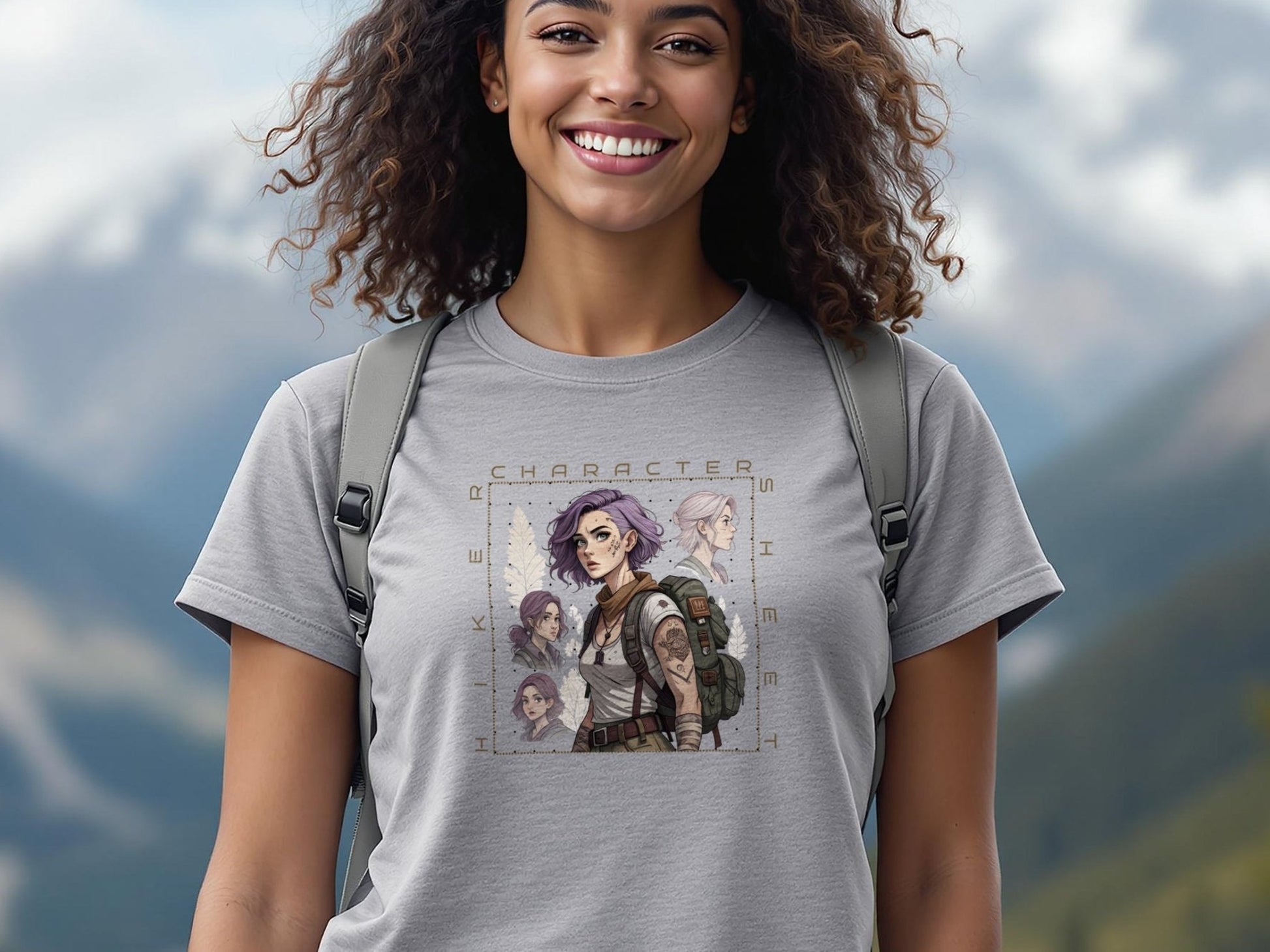 Girl Hiker Character Sheet T-shirt - Trailblaze Shirts