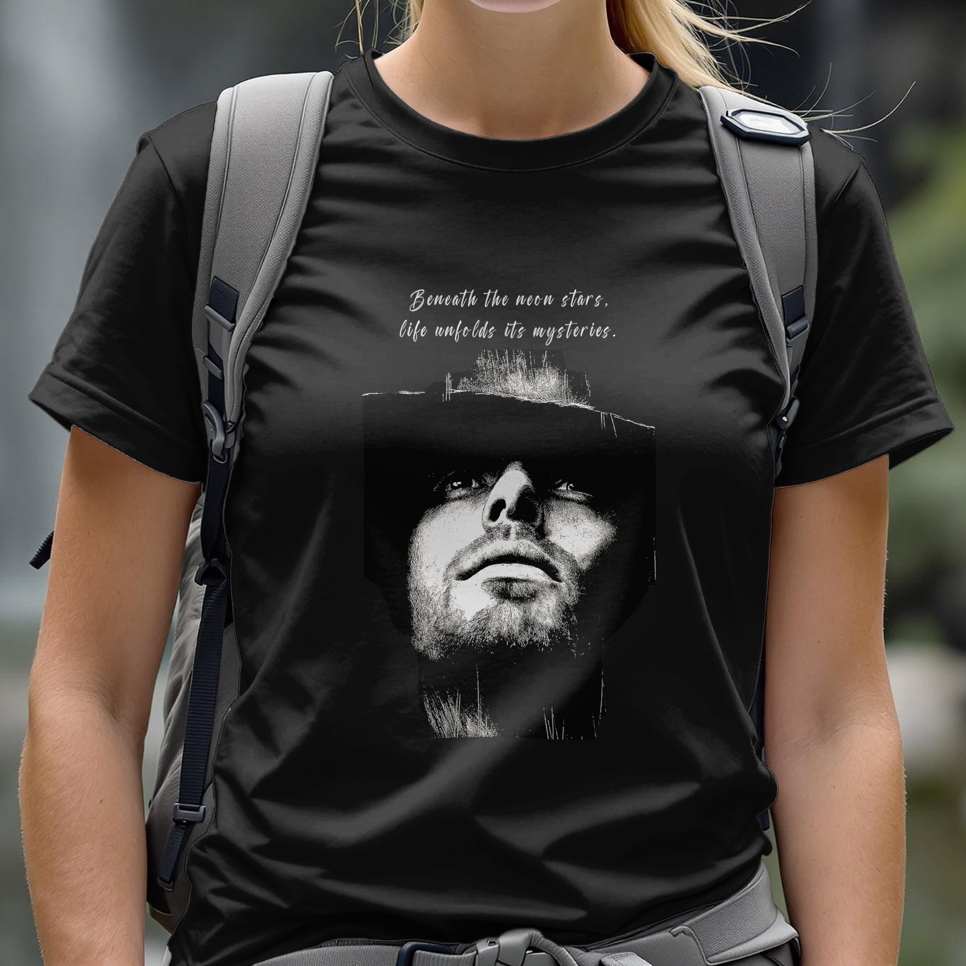 Portrait White On Black T-Shirt - Trailblaze Shirts