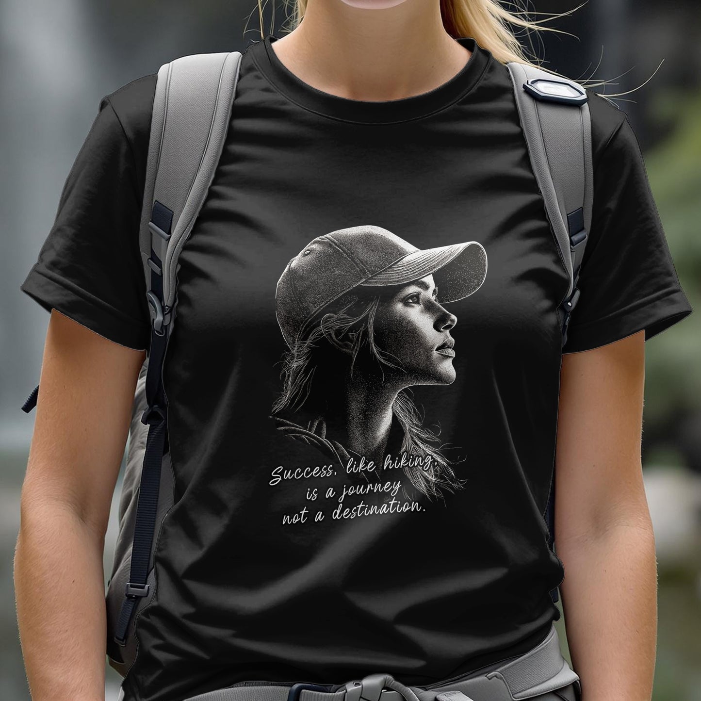 Hiker Portrait Black T-Shirt - Trailblaze Shirts