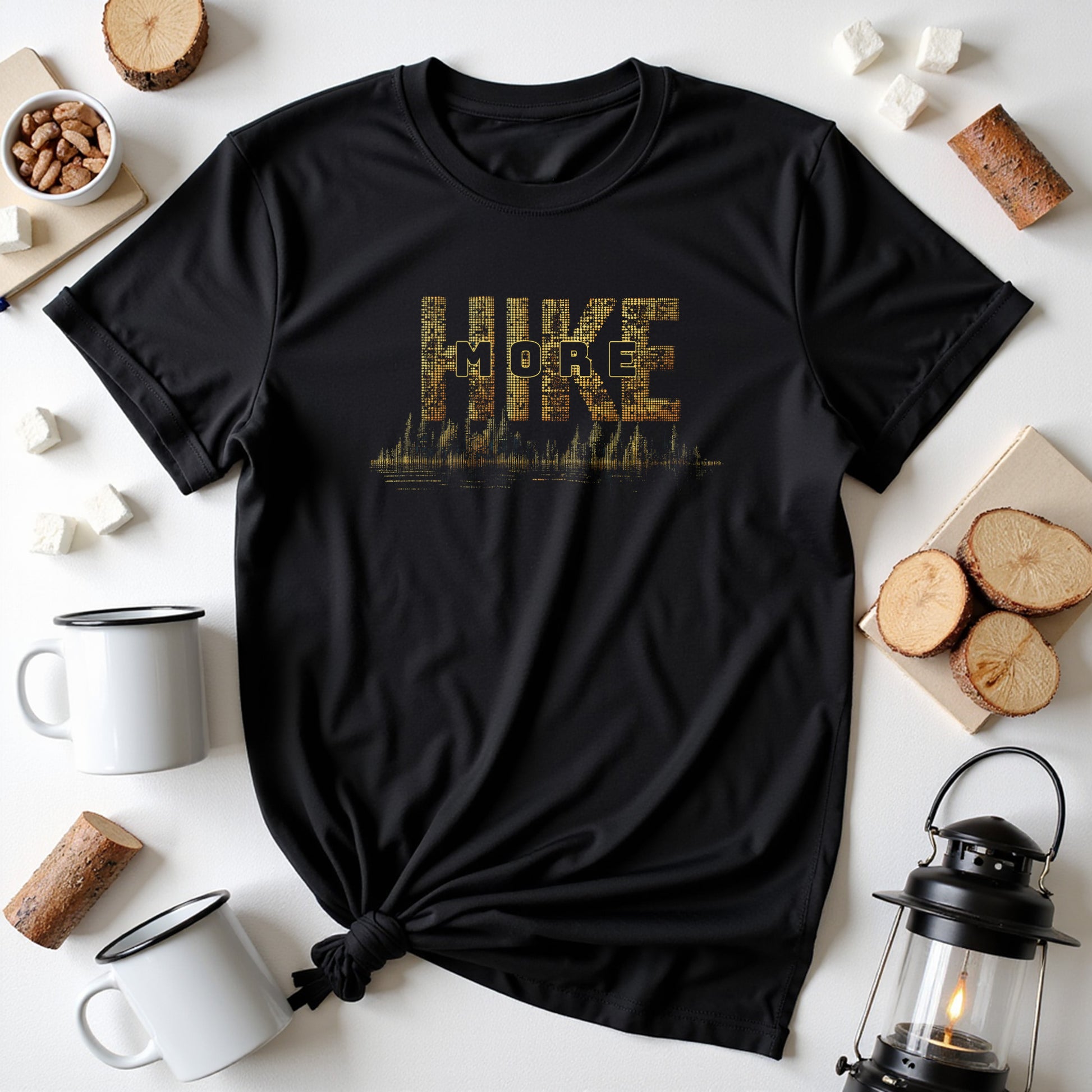 Hike More Golden Dotted T-Shirt - Trailblaze Shirts