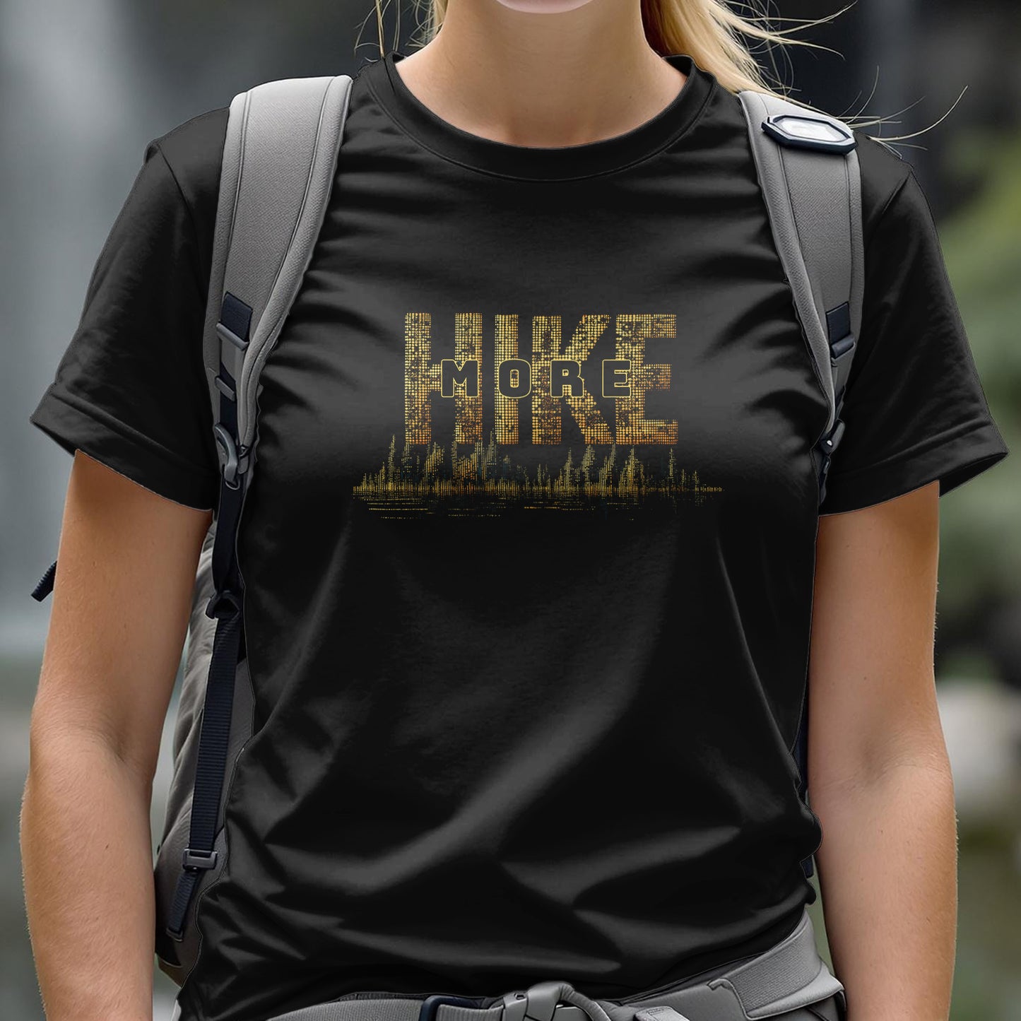 Hike More Golden Dotted T-Shirt - Trailblaze Shirts