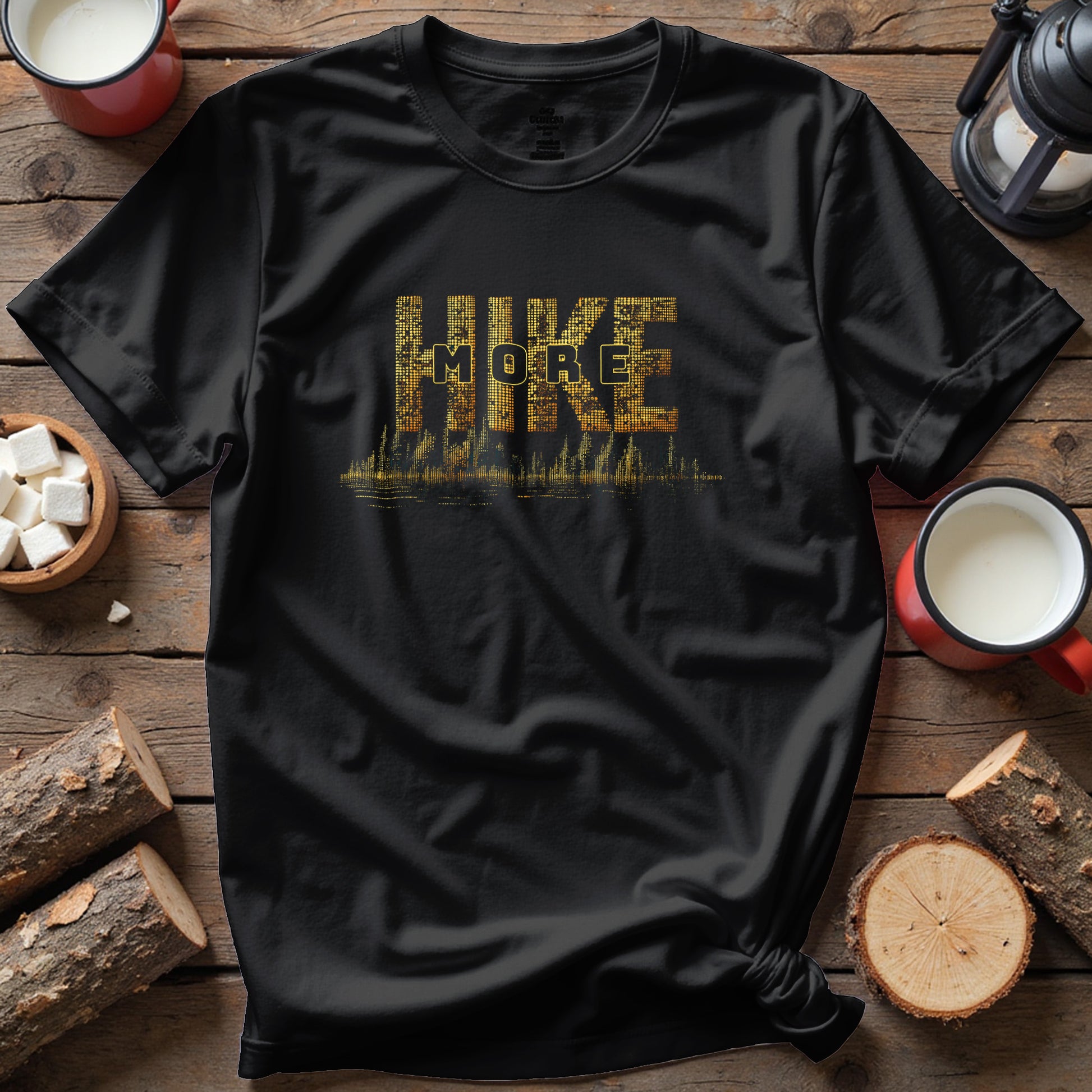 Hike More Golden Dotted T-Shirt - Trailblaze Shirts