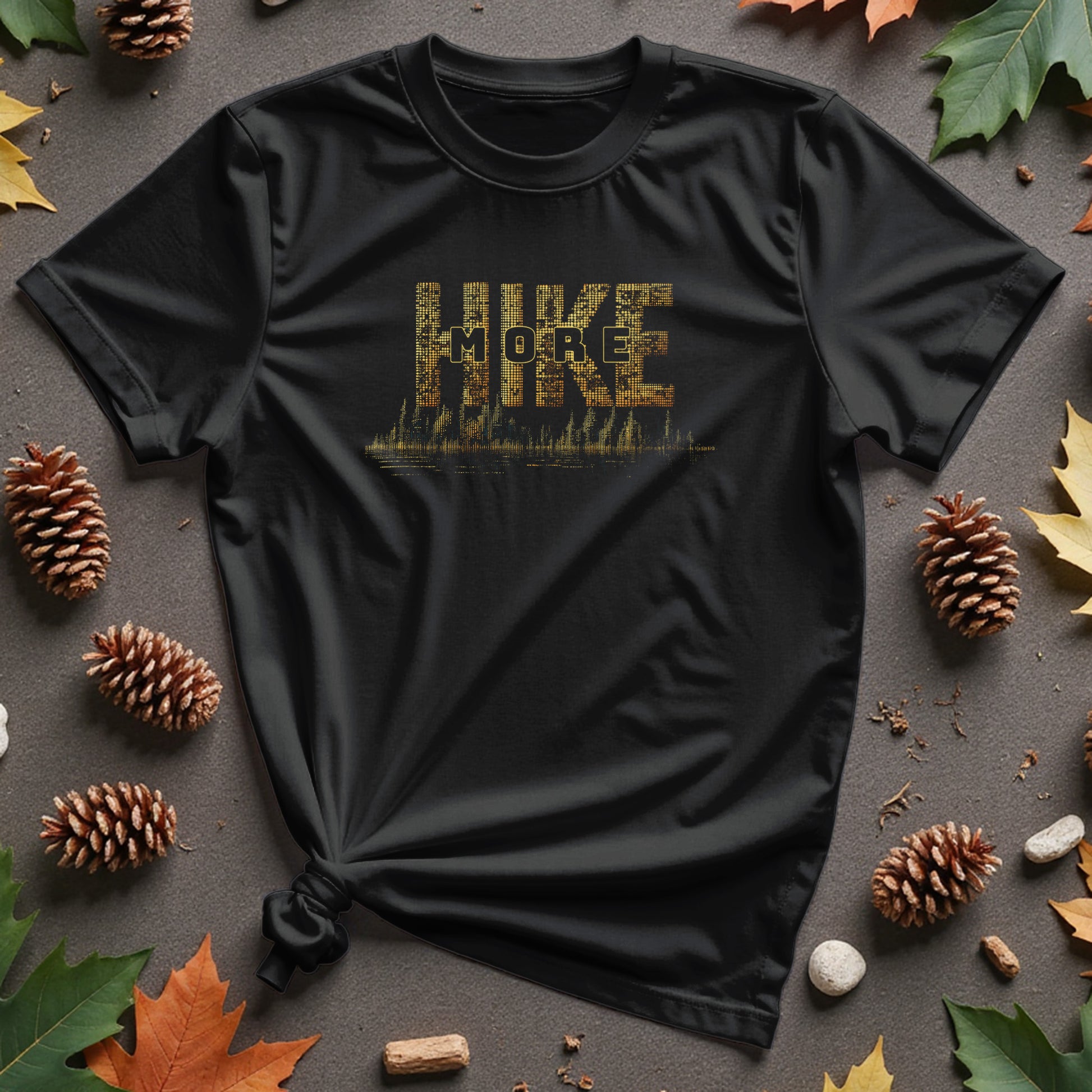 Hike More Golden Dotted T-Shirt - Trailblaze Shirts