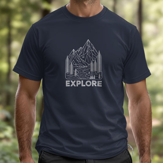 Single Line Minimalistic Explore Design, Hikers T-Shirt