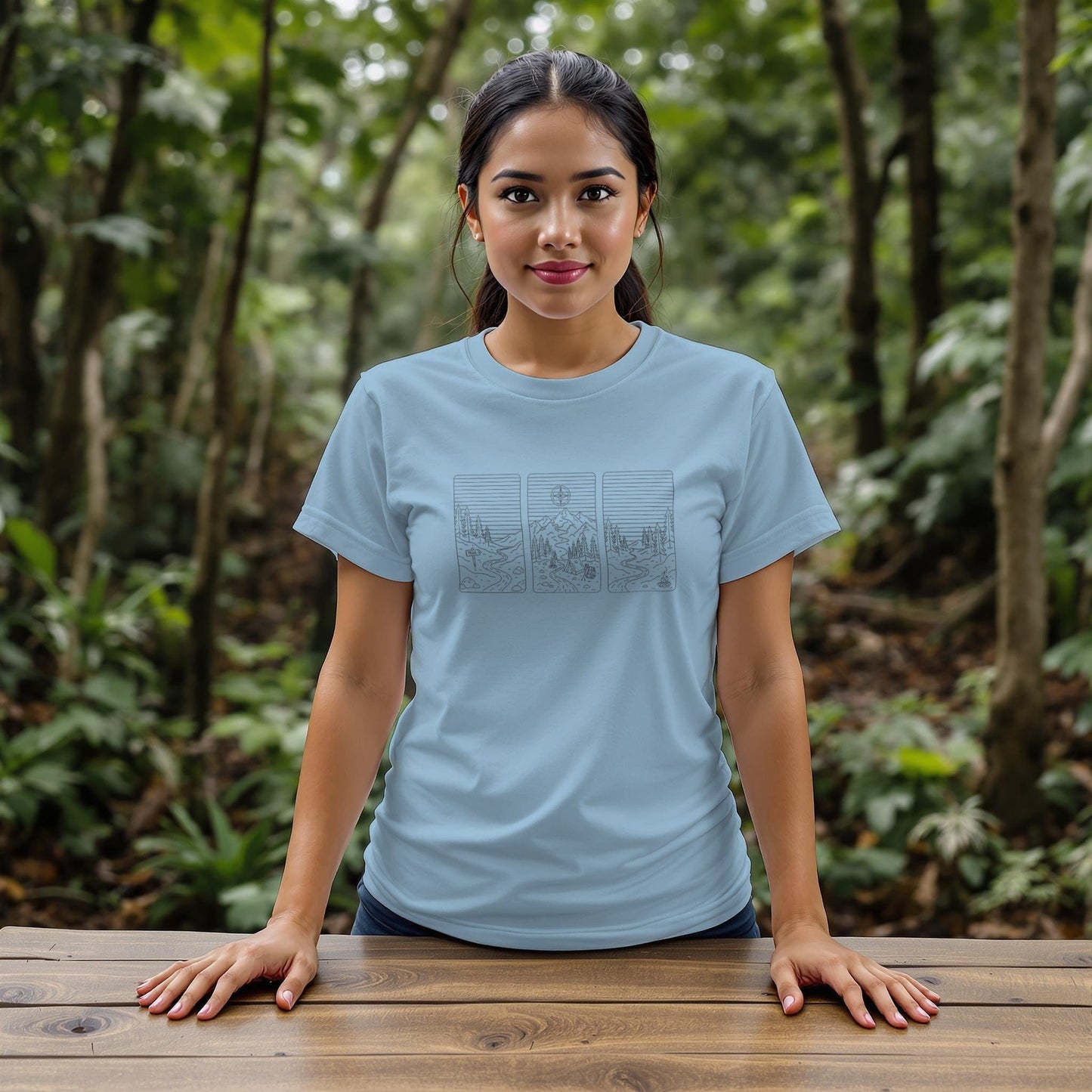 Minimal Line Art 3 Parts T-Shirt