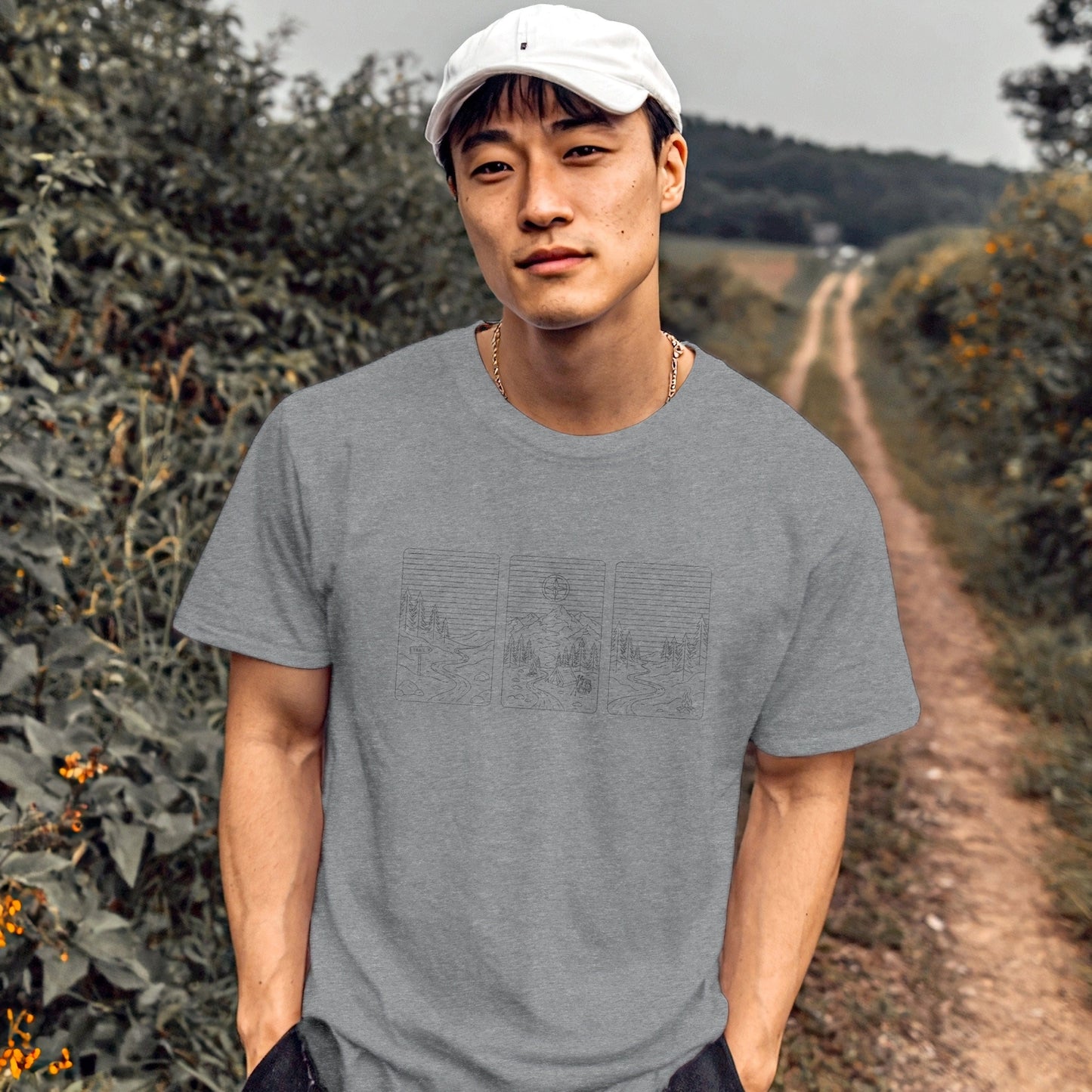 Minimal Line Art 3 Parts T-Shirt