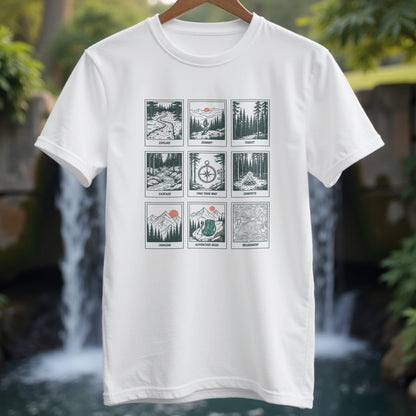 Minimal Line Art 9 Panels With Text T-Shirt