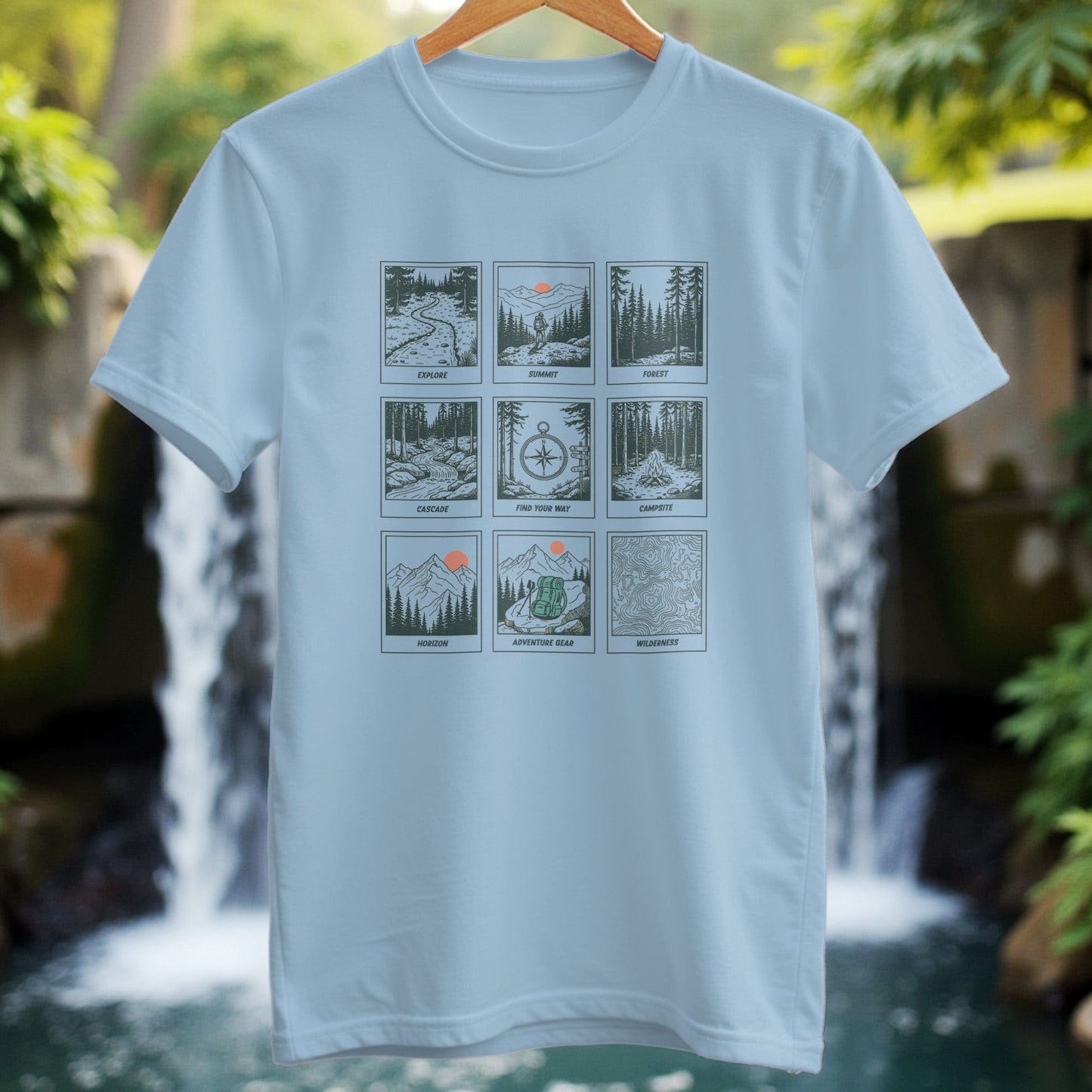 Minimal Line Art 9 Panels With Text T-Shirt