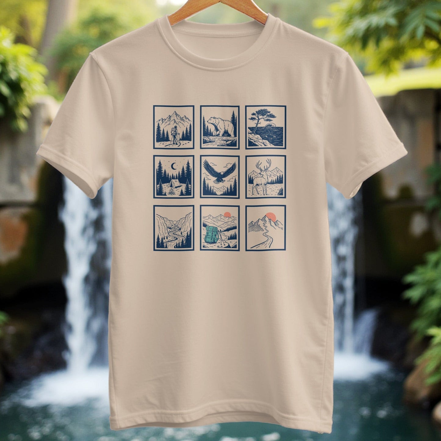 Minimal Line Art 9 Panels T-Shirt