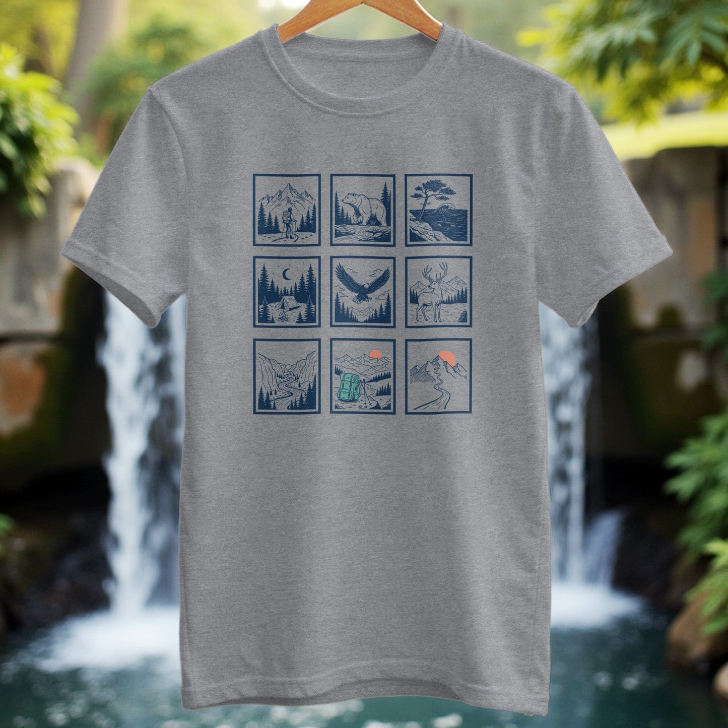 Minimal Line Art 9 Panels T-Shirt