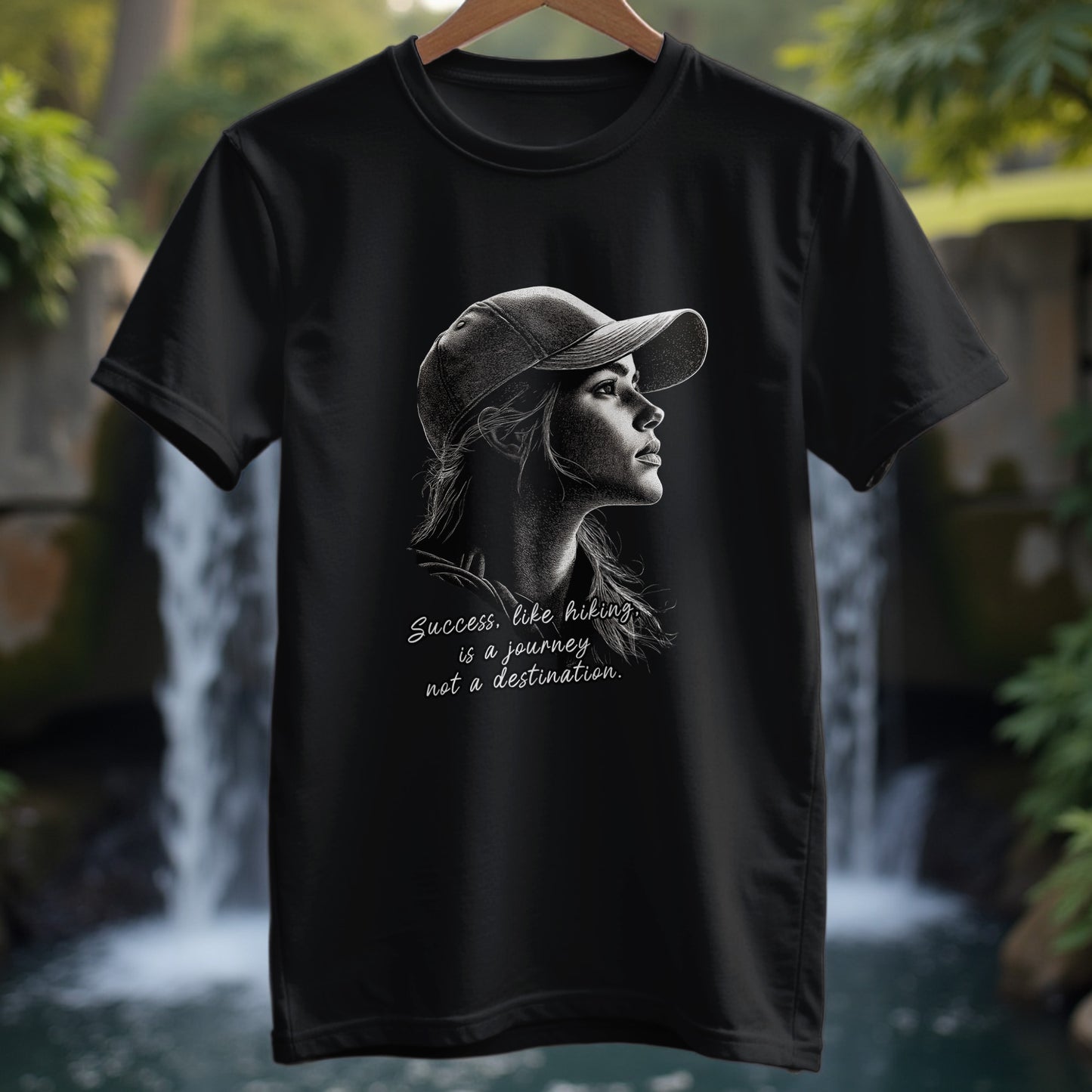 Hiker Portrait Black T-Shirt - Trailblaze Shirts