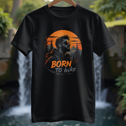 Man's Portrait Born To Hike T-Shirt - Trailblaze Shirts