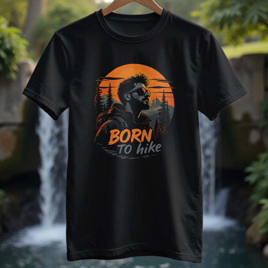 Man's Portrait Born To Hike T-Shirt - Trailblaze Shirts