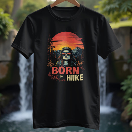 Woman's Portrait Born To Hike T-Shirt - Trailblaze Shirts