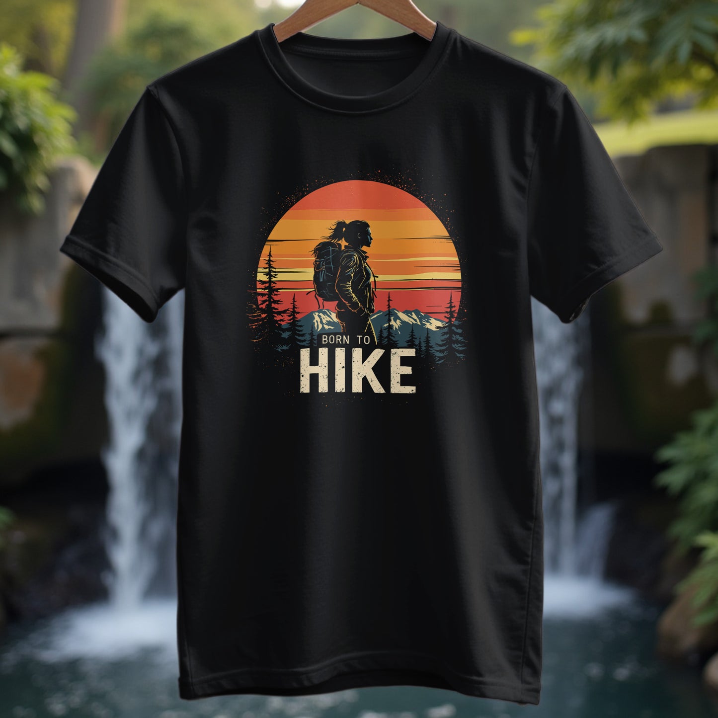 Woman's Silhouette Born To Hike T-Shirt - Trailblaze Shirts