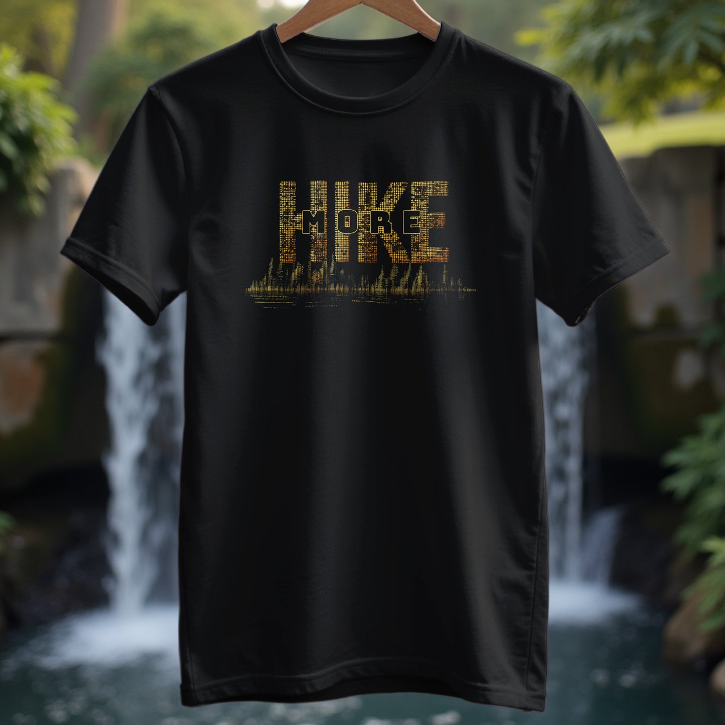 Hike More Golden Dotted T-Shirt - Trailblaze Shirts