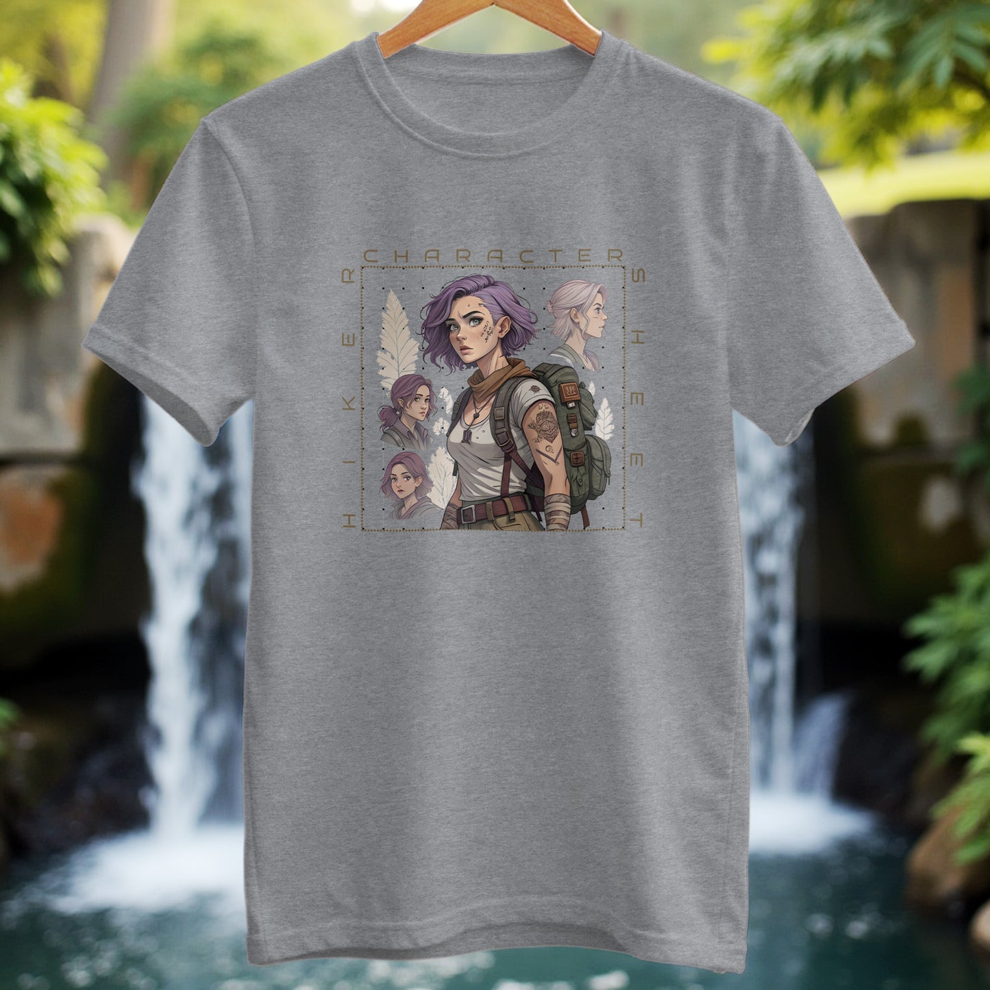 Girl Hiker Character Sheet T-shirt - Trailblaze Shirts