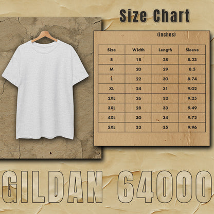 a t - shirt size chart with a wooden hanger